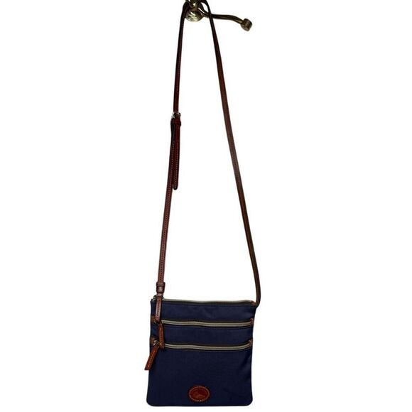 Dooney & Bourke Navy Nylon North South Triple Zip Crossbody Bag - Picture 2 of 7